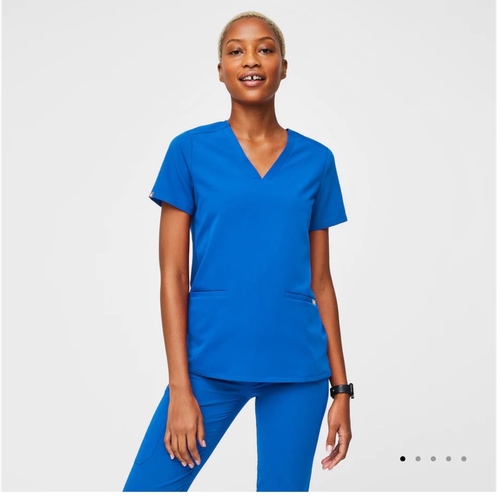Figs Royal Blue Casma Scrub Top - size XXS